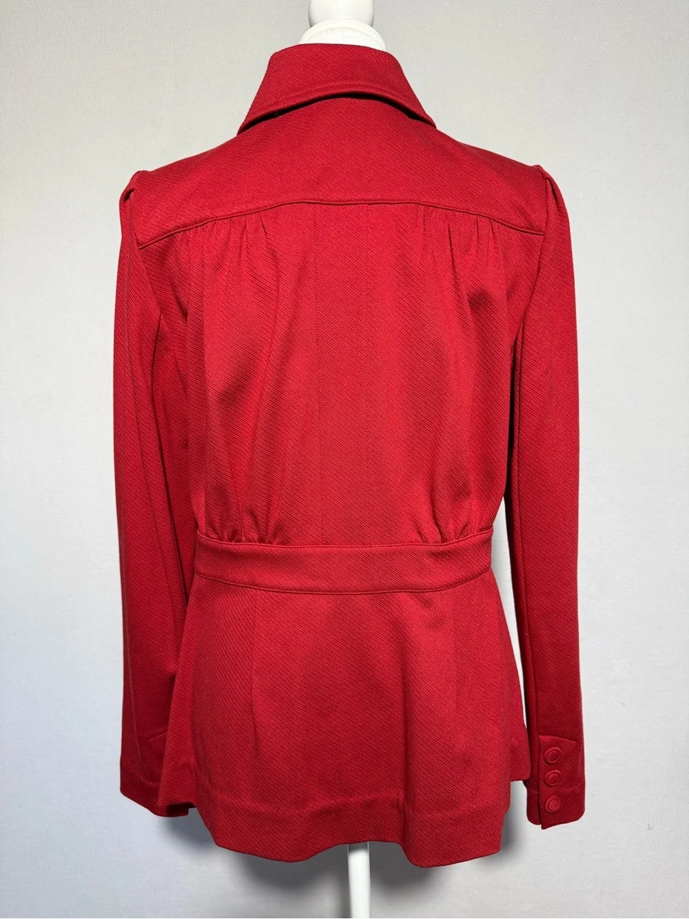 CAbi Red Button-Front Pea Coat - Picture 3 of 8